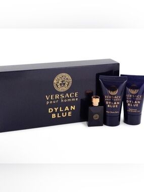 Versace Dylan Blue Pour Homme Gift Set- EDT, Shower Gel, Aftershave Balm